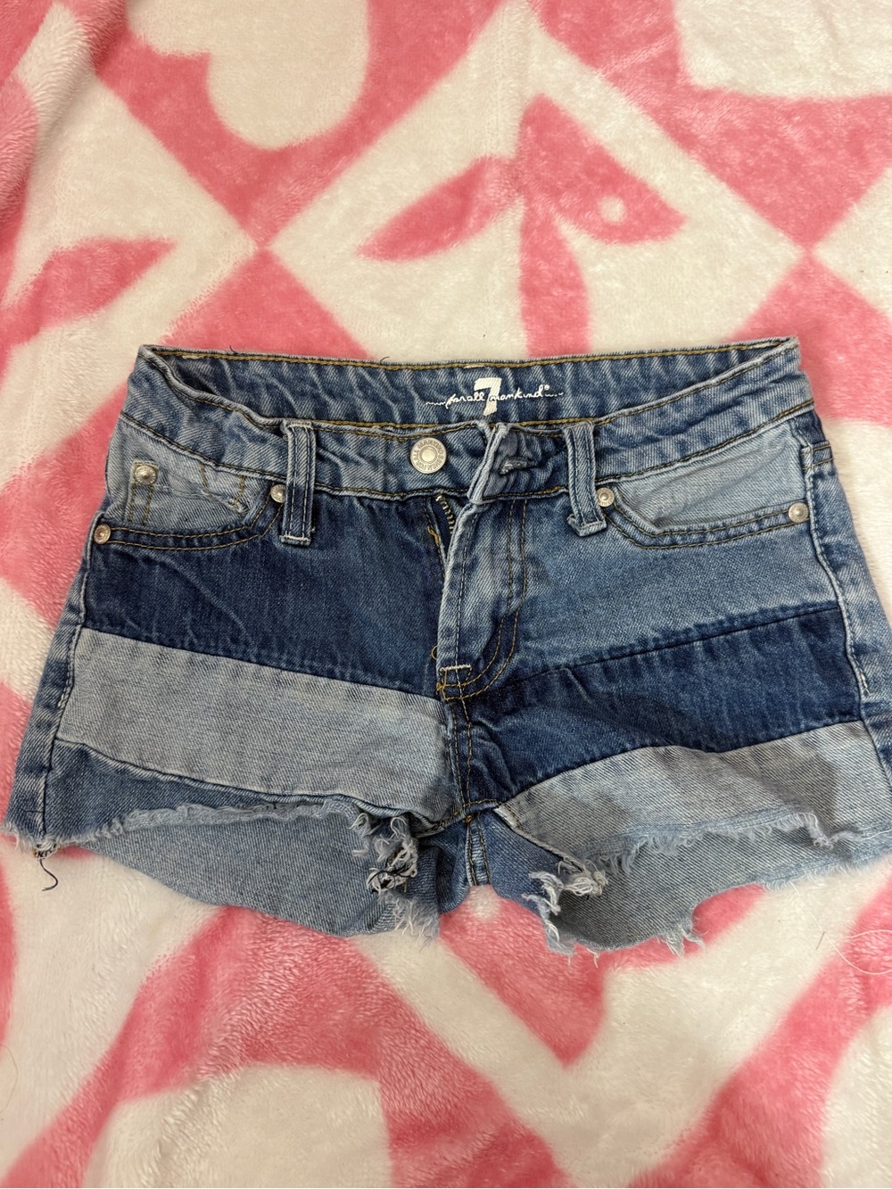 7 For All Mankind patchwork denim shorts